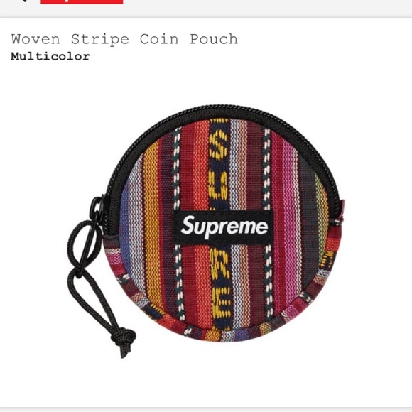 Supreme Woven Stripe Coin Pouch SS20 - Picture 2 of 3